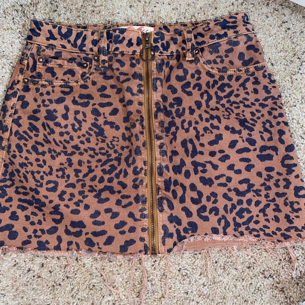 Leopard/Cheetah Jean skirt